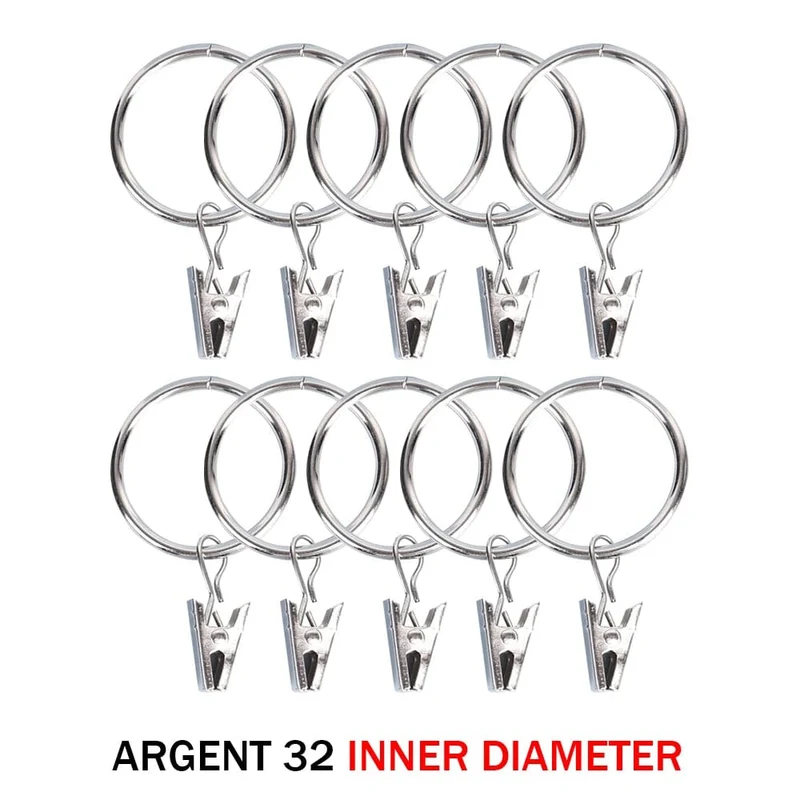 Gardinenhaken Hängeklammern Metallklammer Rostfreie Gardinenstangenhalter Kleiderbügel Geteilte Gardinenringe Schnallen Ösen Ösenhaken