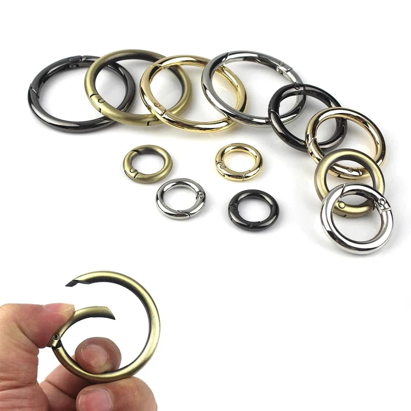 Metall-Federtor-O-Ring, zu öffnender Schlüsselring, Leder-Basteltasche, Gürtelschnalle, Auslöser, Druckknopf, Clip-Anschluss, DIY-Zubehör