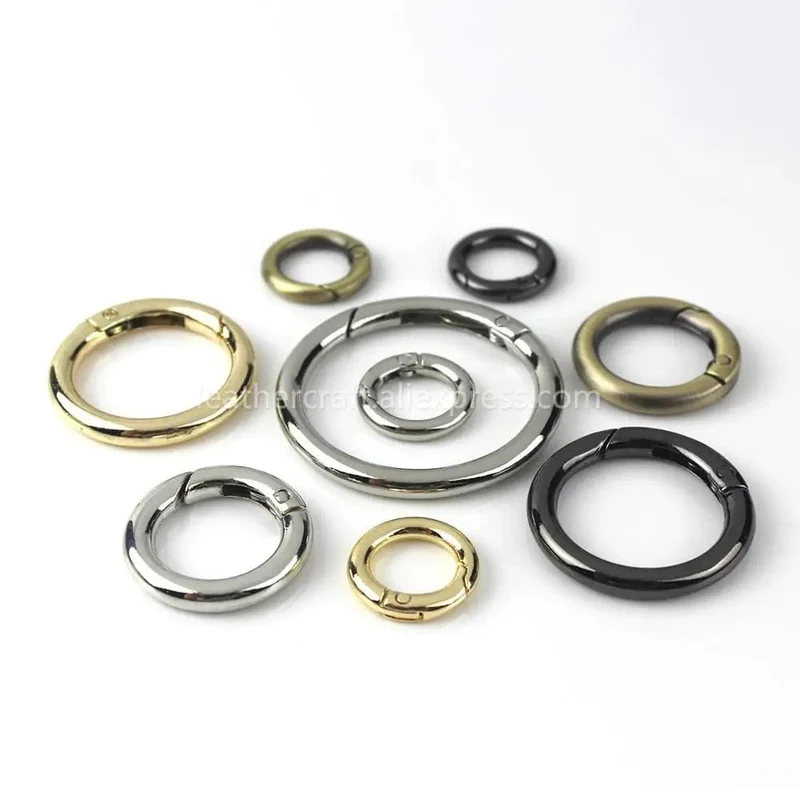 Metall-Federtor-O-Ring, zu öffnender Schlüsselring, Leder-Basteltasche, Gürtelschnalle, Auslöser, Druckknopf, Clip-Anschluss, DIY-Zubehör