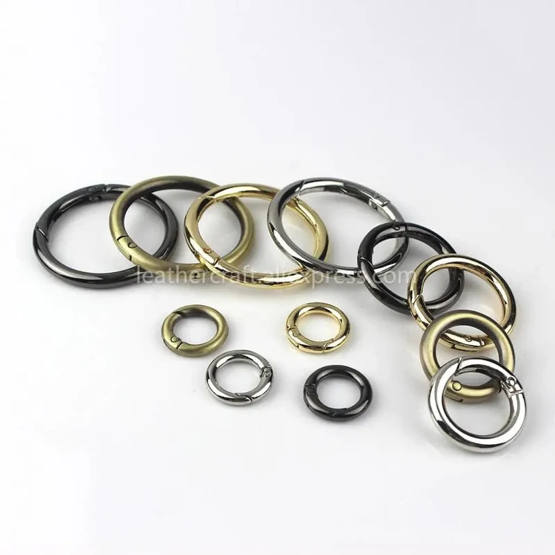 Metall-Federtor-O-Ring, zu öffnender Schlüsselring, Leder-Basteltasche, Gürtelschnalle, Auslöser, Druckknopf, Clip-Anschluss, DIY-Zubehör