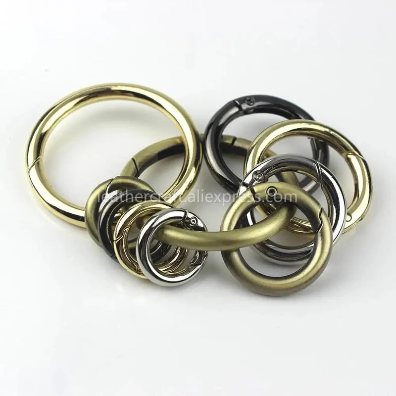 Metall-Federtor-O-Ring, zu öffnender Schlüsselring, Leder-Basteltasche, Gürtelschnalle, Auslöser, Druckknopf, Clip-Anschluss, DIY-Zubehör