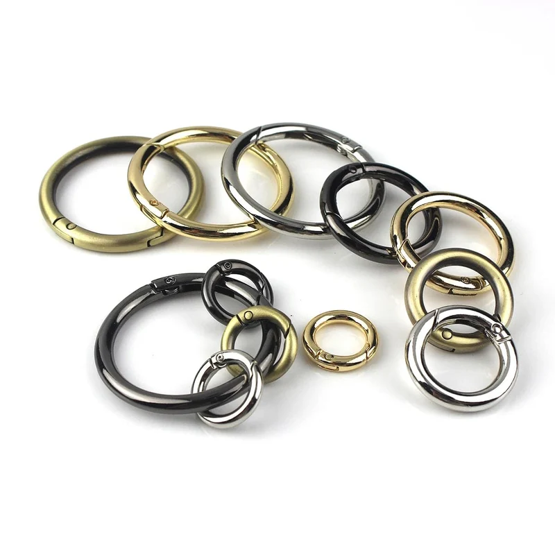 Metall-Federtor-O-Ring, zu öffnender Schlüsselring, Leder-Basteltasche, Gürtelschnalle, Auslöser, Druckknopf, Clip-Anschluss, DIY-Zubehör