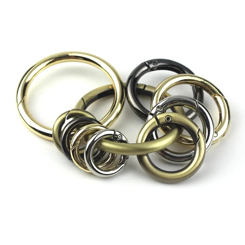 Metall-Federtor-O-Ring, zu öffnender Schlüsselring, Leder-Basteltasche, Gürtelschnalle, Auslöser, Druckknopf, Clip-Anschluss, DIY-Zubehör