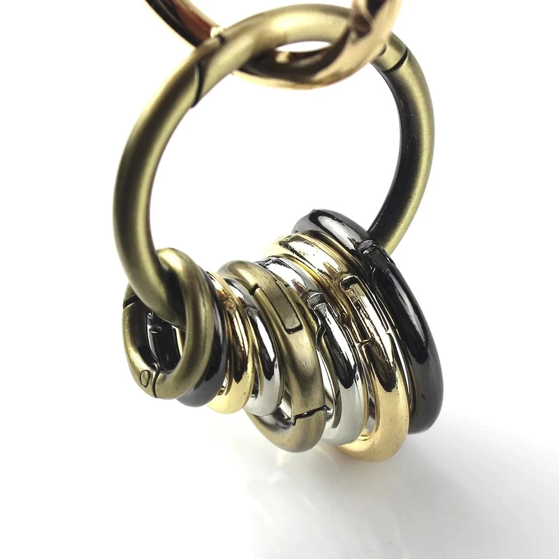 Metall-Federtor-O-Ring, zu öffnender Schlüsselring, Leder-Basteltasche, Gürtelschnalle, Auslöser, Druckknopf, Clip-Anschluss, DIY-Zubehör