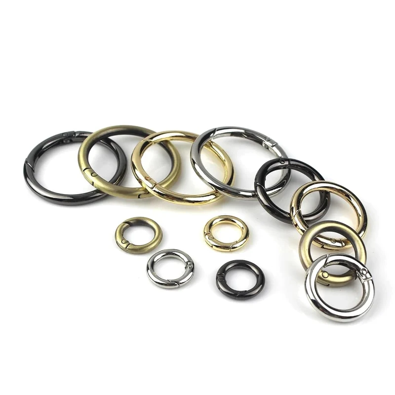 Metall-Federtor-O-Ring, zu öffnender Schlüsselring, Leder-Basteltasche, Gürtelschnalle, Auslöser, Druckknopf, Clip-Anschluss, DIY-Zubehör