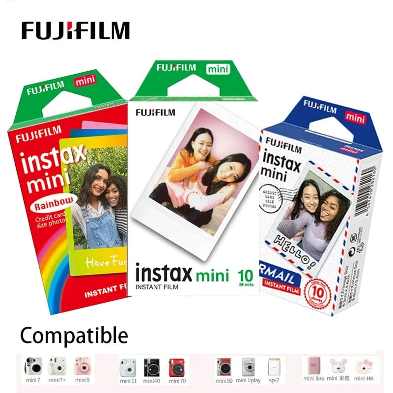 Fujifilm Instax Mini Sofortbildfilm Mini 12 11 9 8 Film 10-40 Blatt Weißer Rand 3 Zoll Film für Sofortbildkamera Mini 90 Foto Pap