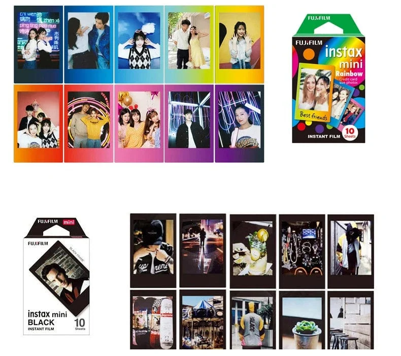 Fujifilm Instax Mini Sofortbildfilm Mini 12 11 9 8 Film 10-40 Blatt Weißer Rand 3 Zoll Film für Sofortbildkamera Mini 90 Foto Pap