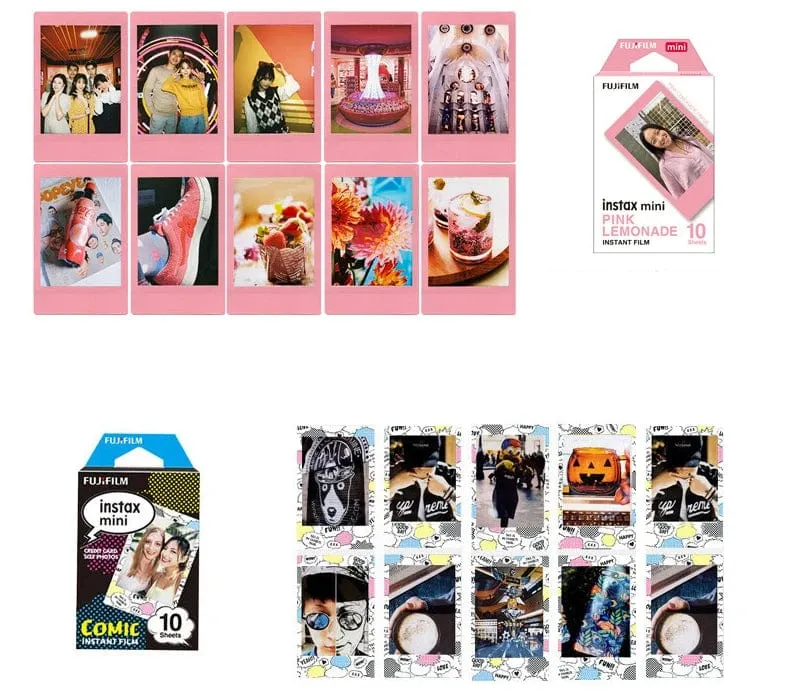 Fujifilm Instax Mini Sofortbildfilm Mini 12 11 9 8 Film 10-40 Blatt Weißer Rand 3 Zoll Film für Sofortbildkamera Mini 90 Foto Pap