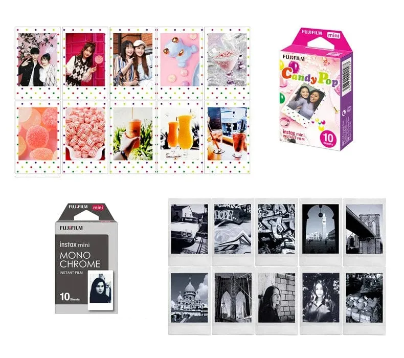 Fujifilm Instax Mini Sofortbildfilm Mini 12 11 9 8 Film 10-40 Blatt Weißer Rand 3 Zoll Film für Sofortbildkamera Mini 90 Foto Pap