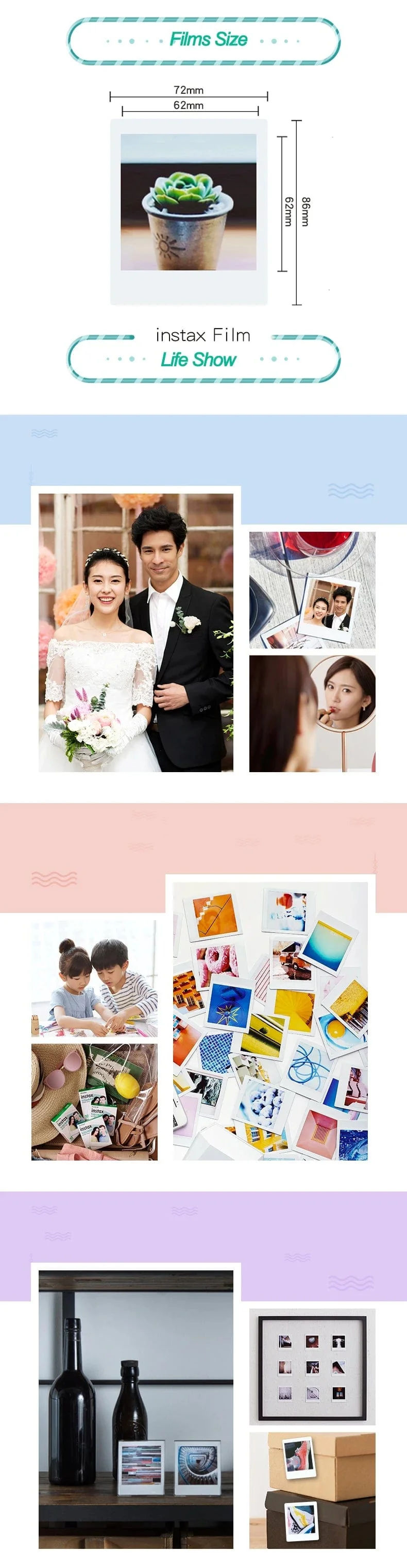 Fujifilm Instax Square White Edge Black Filme Fotopapier (10-200 Stück) für Instax SQ10 SQ6 Sofortbildkamera Share SP-3 Drucker