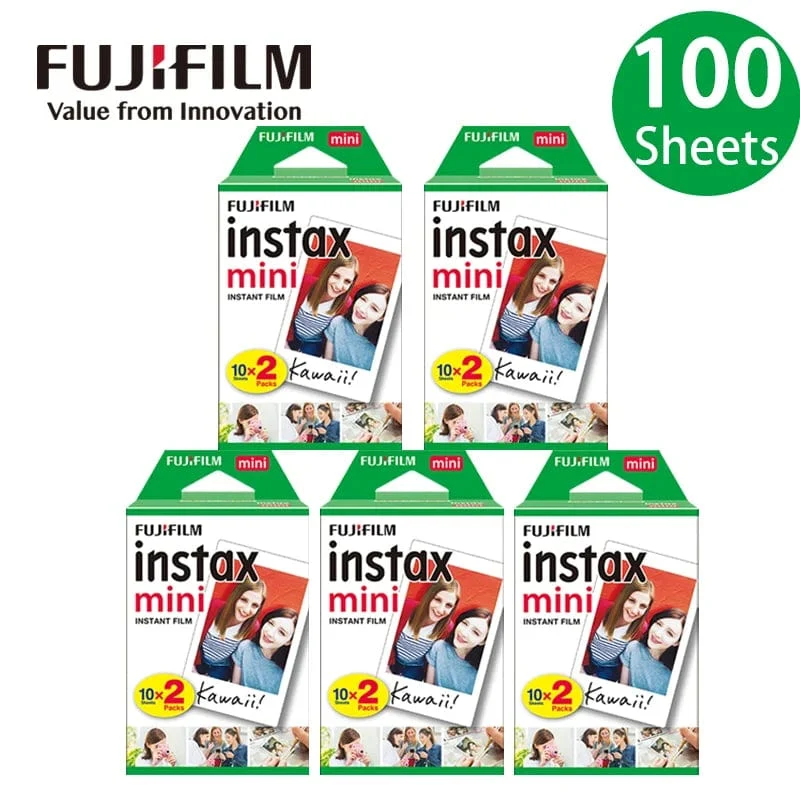 Fujifilm Instax Mini 12 9 Film Weißer Rand 10 20 40 60 100 Blätter/Packungen Fotopapier für Fuji Sofortbildkamera 8/7s/11/25/50/90/sp-2