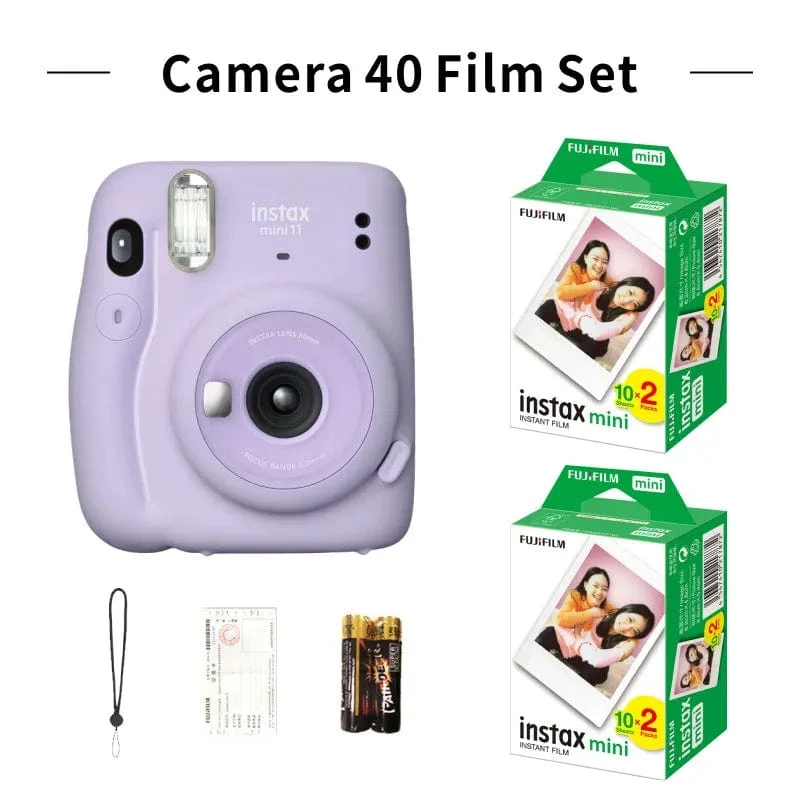 Original Fujifilm Instax Mini 12 Sofortbildkamera, Pink/Blau/Grau/Weiß/Lila, mit Instax Mini Film-Fotopapier