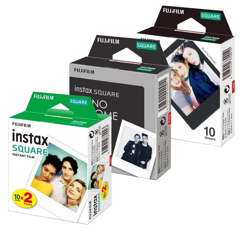 Fujifilm Instax Square White Edge Black Filme Fotopapier (10-50 Stück) für Instax SQ10 SQ6 Sofortbildkamera Share SP-3 Drucker