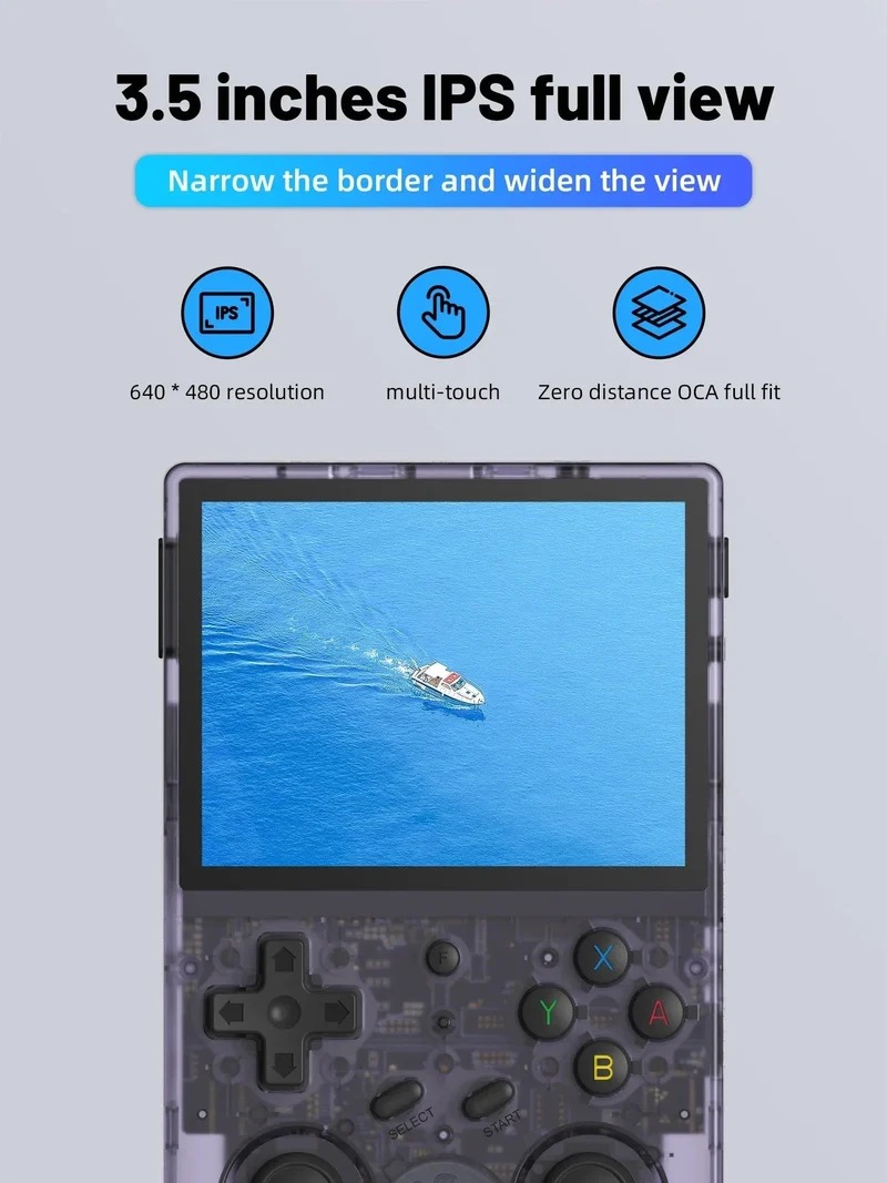 NEU RG353V RG353VS 64/128/256G Touchscreen Handheld-Spiel-Spieler Android 11 LINUX Dual System Tragbare Videospielkonsole