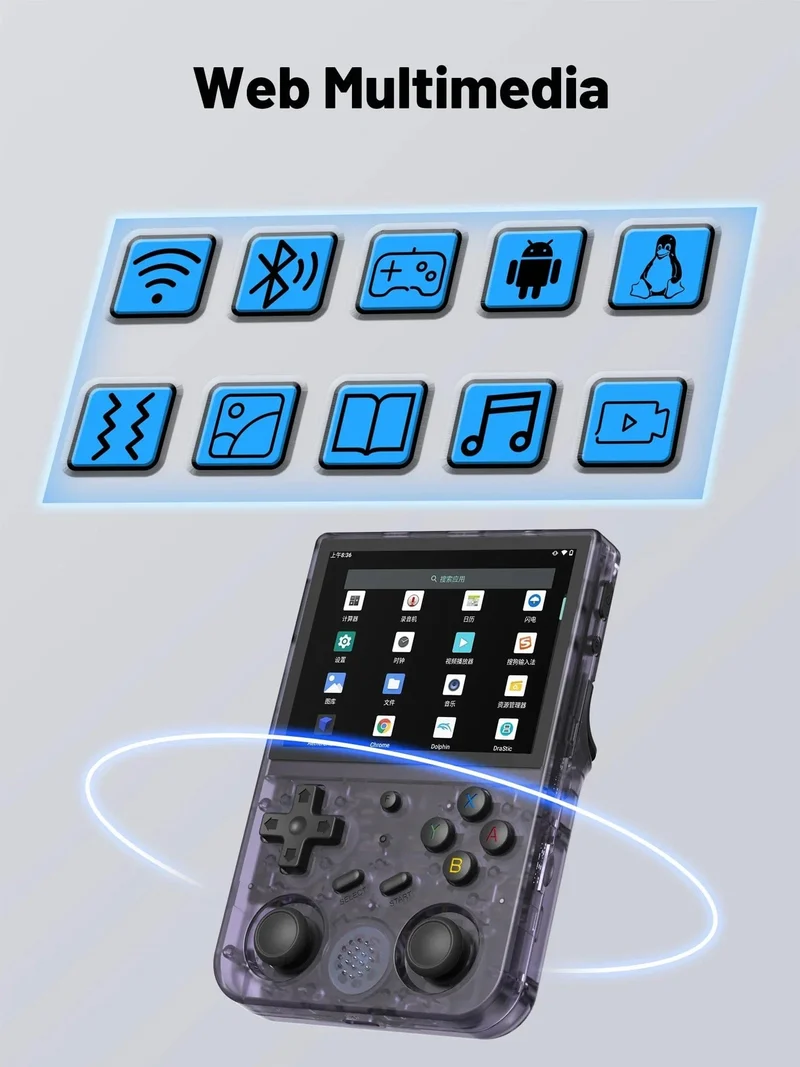 NEU RG353V RG353VS 64/128/256G Touchscreen Handheld-Spiel-Spieler Android 11 LINUX Dual System Tragbare Videospielkonsole