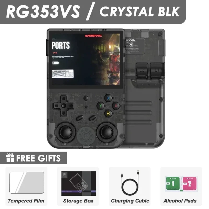 NEU RG353V RG353VS 64/128/256G Touchscreen Handheld-Spiel-Spieler Android 11 LINUX Dual System Tragbare Videospielkonsole