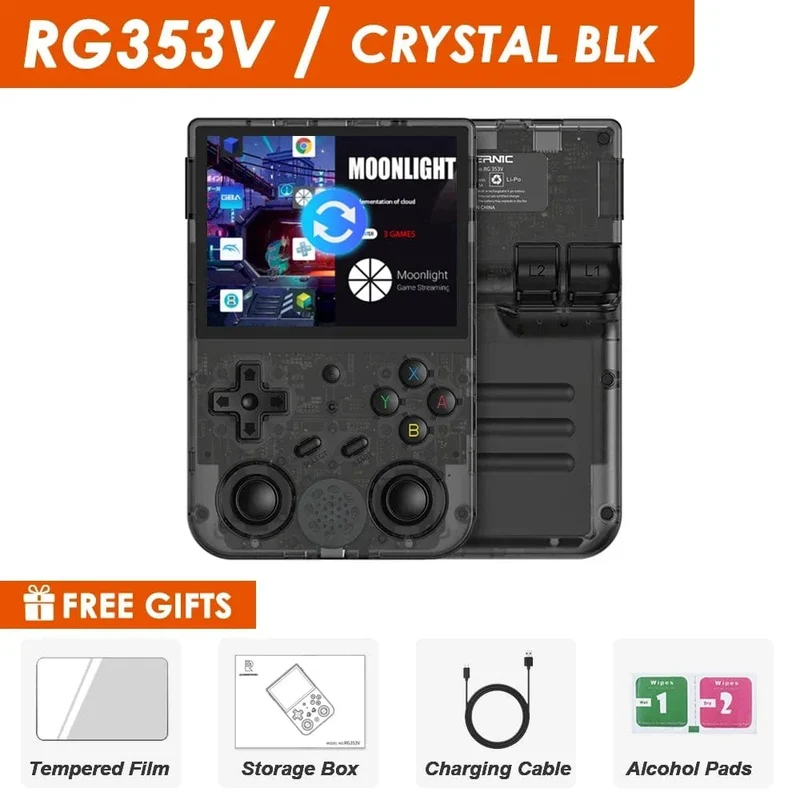 NEU RG353V RG353VS 64/128/256G Touchscreen Handheld-Spiel-Spieler Android 11 LINUX Dual System Tragbare Videospielkonsole