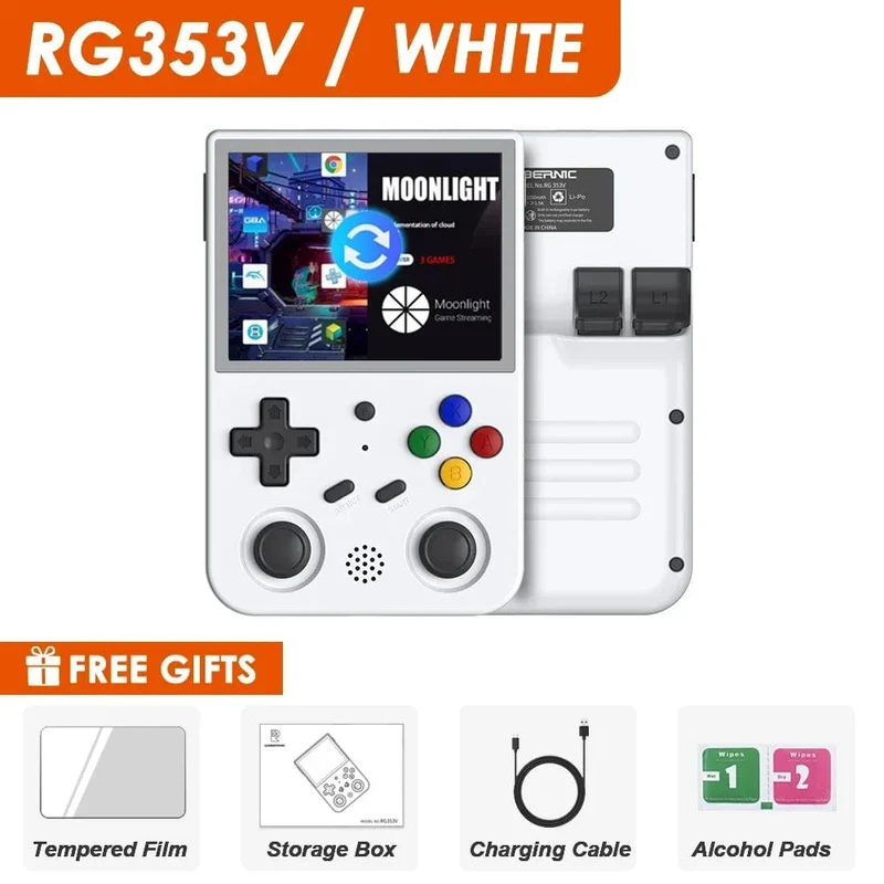 NEU RG353V RG353VS 64/128/256G Touchscreen Handheld-Spiel-Spieler Android 11 LINUX Dual System Tragbare Videospielkonsole