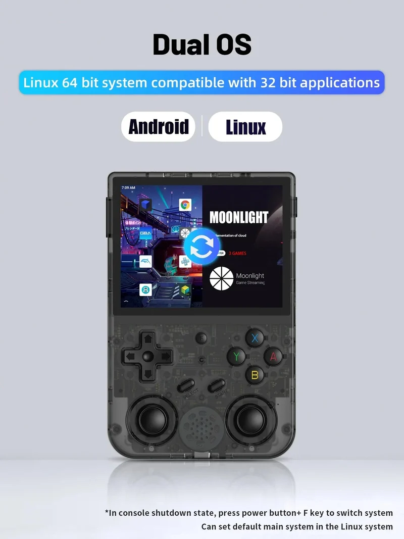 NEU RG353V RG353VS 64/128/256G Touchscreen Handheld-Spiel-Spieler Android 11 LINUX Dual System Tragbare Videospielkonsole