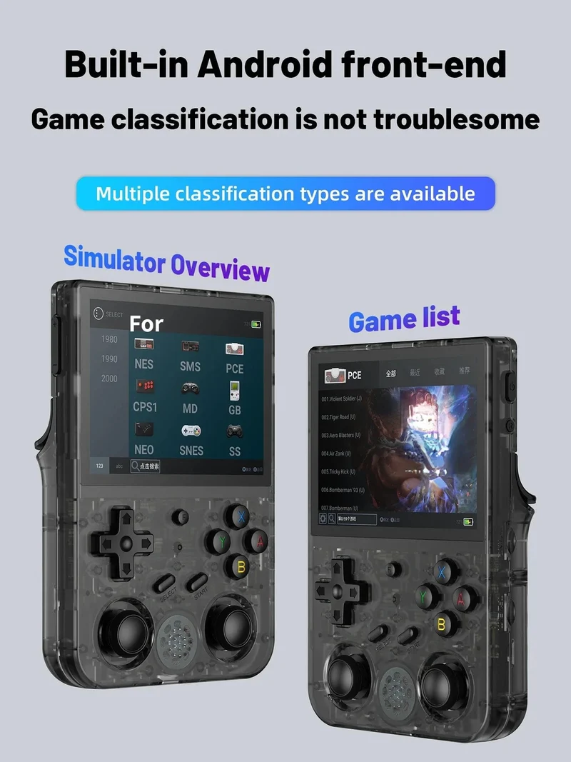NEU RG353V RG353VS 64/128/256G Touchscreen Handheld-Spiel-Spieler Android 11 LINUX Dual System Tragbare Videospielkonsole