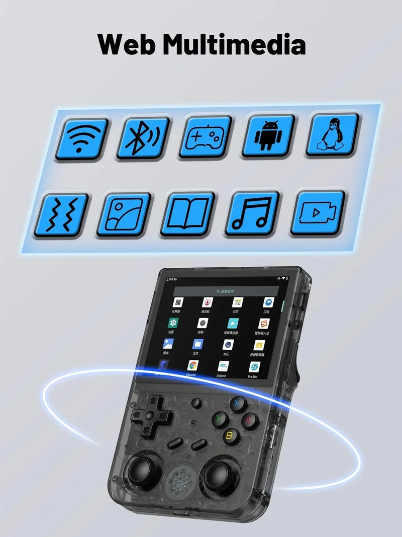 NEU RG353V RG353VS 64/128/256G Touchscreen Handheld-Spiel-Spieler Android 11 LINUX Dual System Tragbare Videospielkonsole