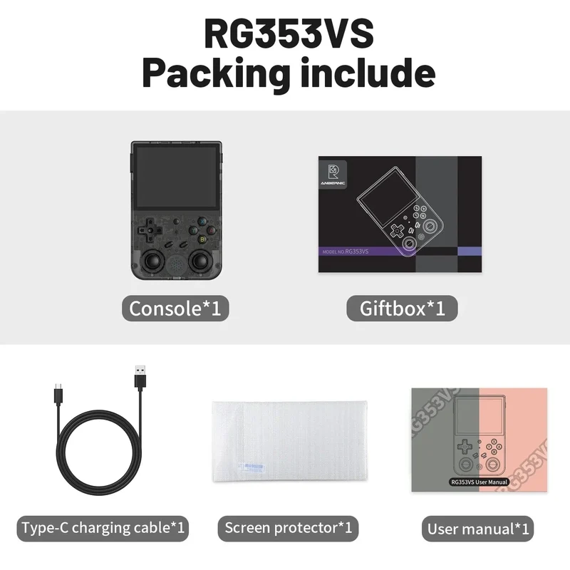 NEU RG353V RG353VS 64/128/256G Touchscreen Handheld-Spiel-Spieler Android 11 LINUX Dual System Tragbare Videospielkonsole