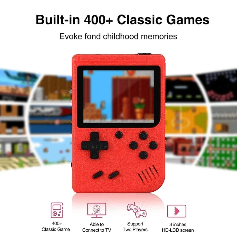 NEUE tragbare Retro-Mini-Videospielkonsole 8-Bit-Handheld-Spiel-Player Eingebaute 400 Spiele AV-Ausgang Spielkonsole Gameboy videojuego
