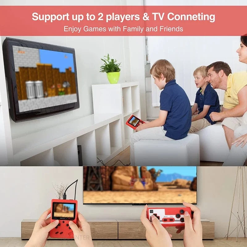 NEUE tragbare Retro-Mini-Videospielkonsole 8-Bit-Handheld-Spiel-Player Eingebaute 400 Spiele AV-Ausgang Spielkonsole Gameboy videojuego