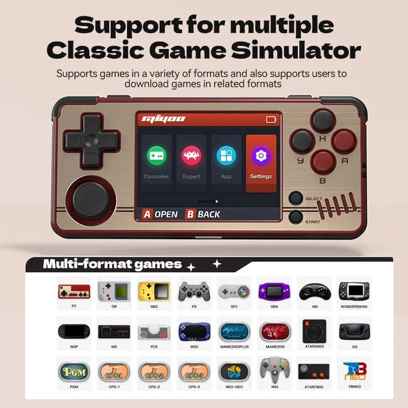 MIYOO A30 Handheld-Spielkonsole 2.8 Zoll IPS-Bildschirm Linux-System Horizontal Retro-Emulator Videokonsole Vibrationsmotor Kindergeschenke