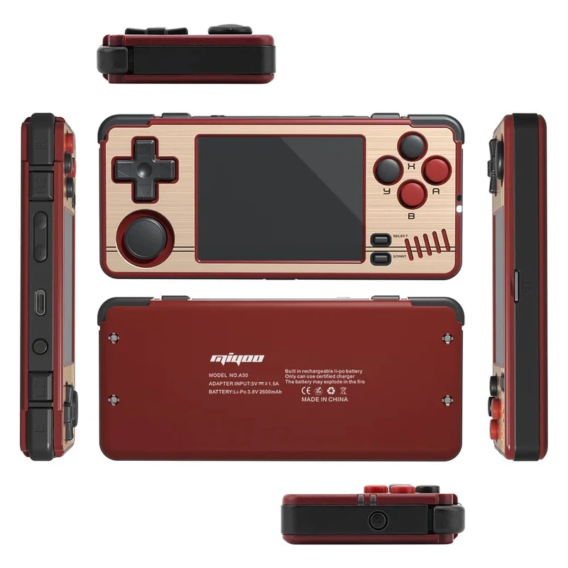MIYOO A30 Handheld-Spielkonsole 2.8 Zoll IPS-Bildschirm Linux-System Horizontal Retro-Emulator Videokonsole Vibrationsmotor Kindergeschenke