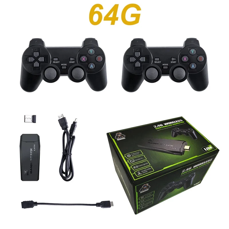 Videospielkonsole 64G Eingebaute 20000 Spiele Retro-Handheld-Spielkonsole Wireless Controller-Spiel-Player für Kinder Weihnachtsgeschenke
