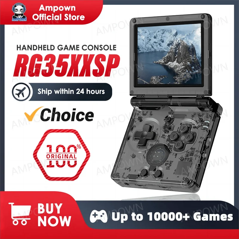 ANBERNIC RG35XXSP Flip-Spielekonsole 3.5-Zoll-IPS-Bildschirm Mini-HDMI-Ausgang WiFi Bluetooth 4.2 E-Book Linux Videokonsole Player Geschenke