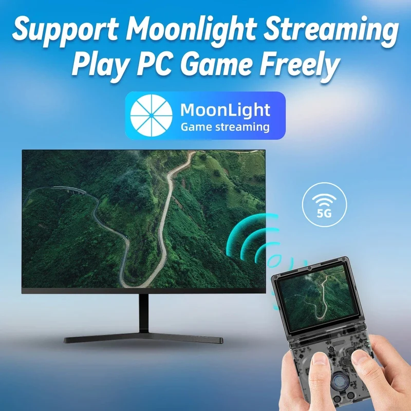 ANBERNIC RG35XXSP Flip-Spielekonsole 3.5-Zoll-IPS-Bildschirm Mini-HDMI-Ausgang WiFi Bluetooth 4.2 E-Book Linux Videokonsole Player Geschenke
