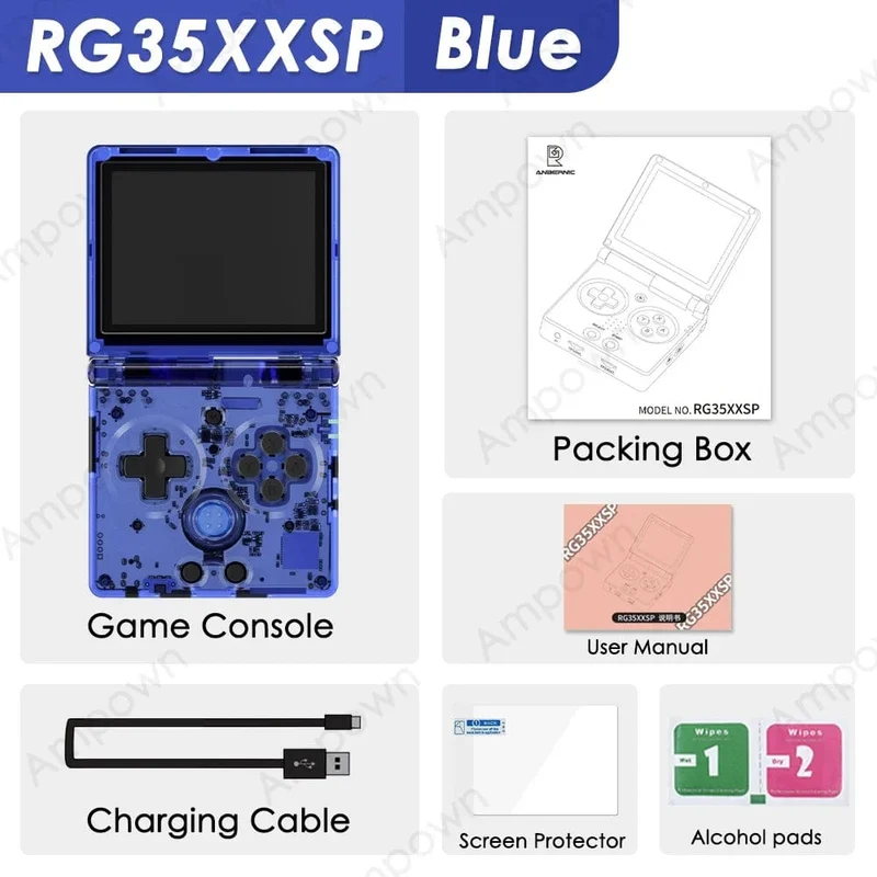 ANBERNIC RG35XXSP Flip-Spielekonsole 3.5-Zoll-IPS-Bildschirm Mini-HDMI-Ausgang WiFi Bluetooth 4.2 E-Book Linux Videokonsole Player Geschenke