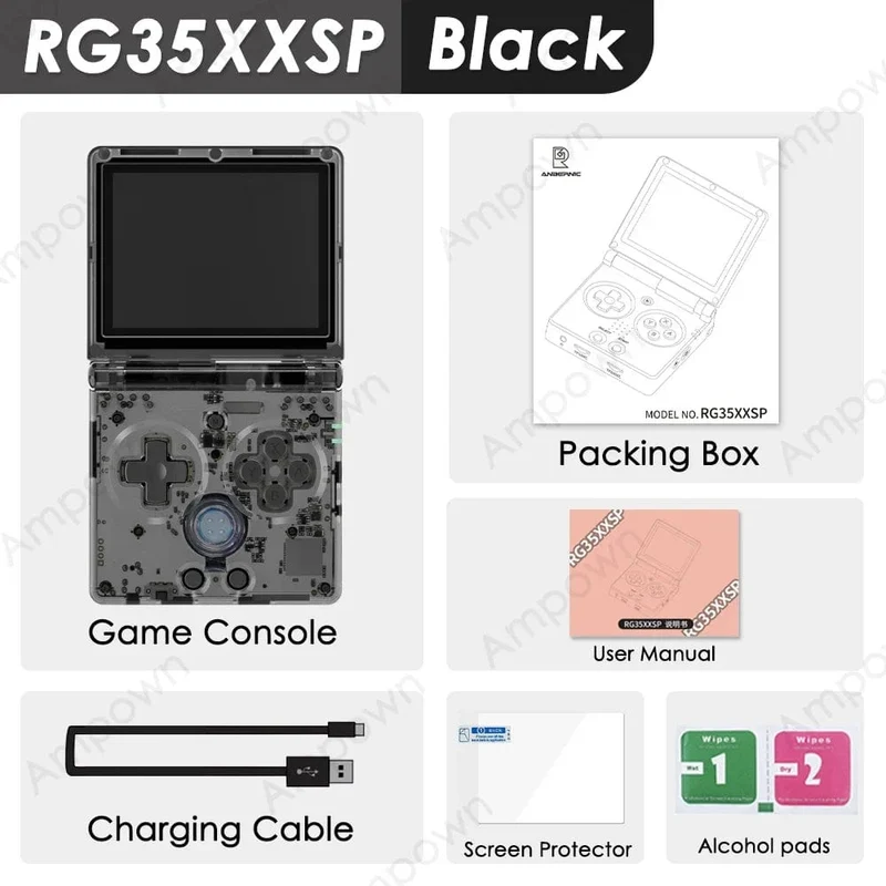 ANBERNIC RG35XXSP Flip-Spielekonsole 3.5-Zoll-IPS-Bildschirm Mini-HDMI-Ausgang WiFi Bluetooth 4.2 E-Book Linux Videokonsole Player Geschenke