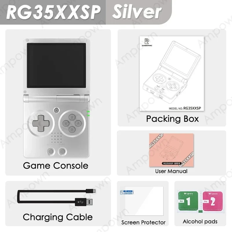 ANBERNIC RG35XXSP Flip-Spielekonsole 3.5-Zoll-IPS-Bildschirm Mini-HDMI-Ausgang WiFi Bluetooth 4.2 E-Book Linux Videokonsole Player Geschenke