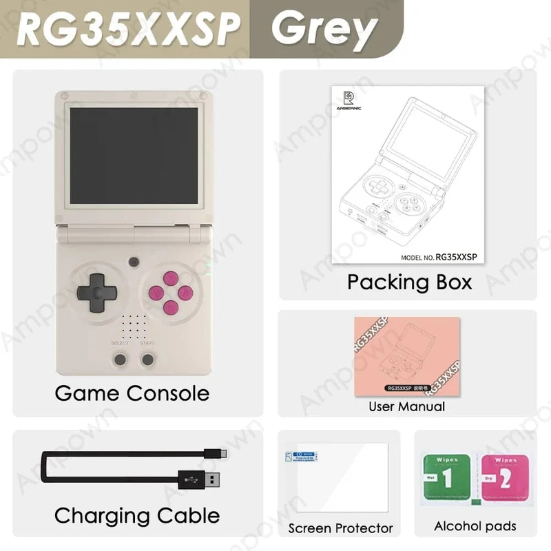 ANBERNIC RG35XXSP Flip-Spielekonsole 3.5-Zoll-IPS-Bildschirm Mini-HDMI-Ausgang WiFi Bluetooth 4.2 E-Book Linux Videokonsole Player Geschenke