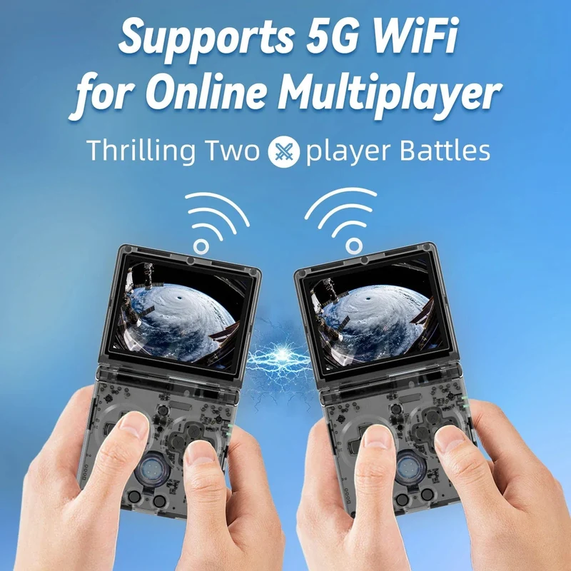ANBERNIC RG35XXSP Flip-Spielekonsole 3.5-Zoll-IPS-Bildschirm Mini-HDMI-Ausgang WiFi Bluetooth 4.2 E-Book Linux Videokonsole Player Geschenke