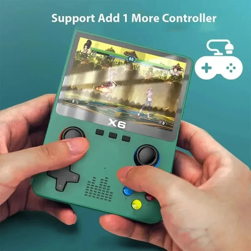 NEU X6 Spielkonsole Retro-Videospielkonsole 3.5-Zoll-IPS-Bildschirm Tragbarer Handheld-Spielspieler Klassische Spiele Kindergeschenke