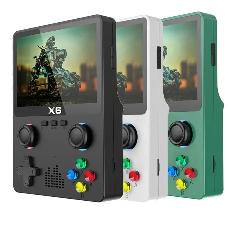 NEU X6 Spielkonsole Retro-Videospielkonsole 3.5-Zoll-IPS-Bildschirm Tragbarer Handheld-Spielspieler Klassische Spiele Kindergeschenke