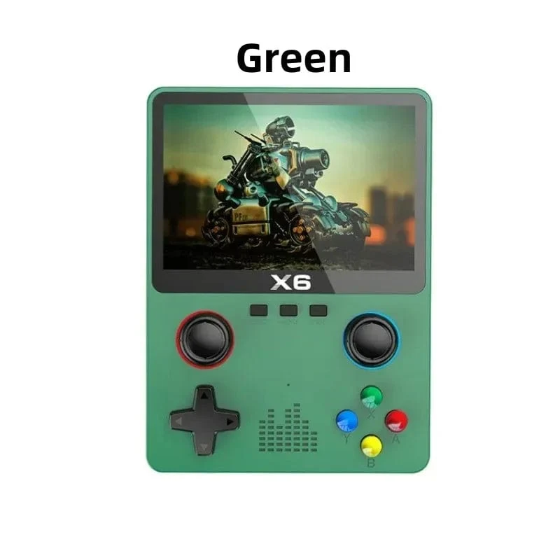 NEU X6 Spielkonsole Retro-Videospielkonsole 3.5-Zoll-IPS-Bildschirm Tragbarer Handheld-Spielspieler Klassische Spiele Kindergeschenke