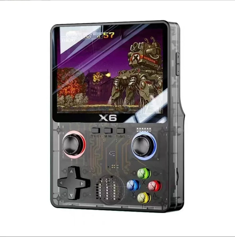 NEU X6 Spielkonsole Retro-Videospielkonsole 3.5-Zoll-IPS-Bildschirm Tragbarer Handheld-Spielspieler Klassische Spiele Kindergeschenke