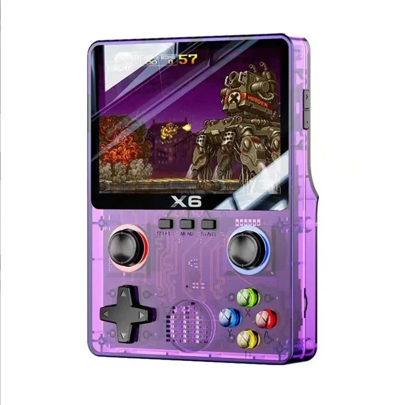 NEU X6 Spielkonsole Retro-Videospielkonsole 3.5-Zoll-IPS-Bildschirm Tragbarer Handheld-Spielspieler Klassische Spiele Kindergeschenke