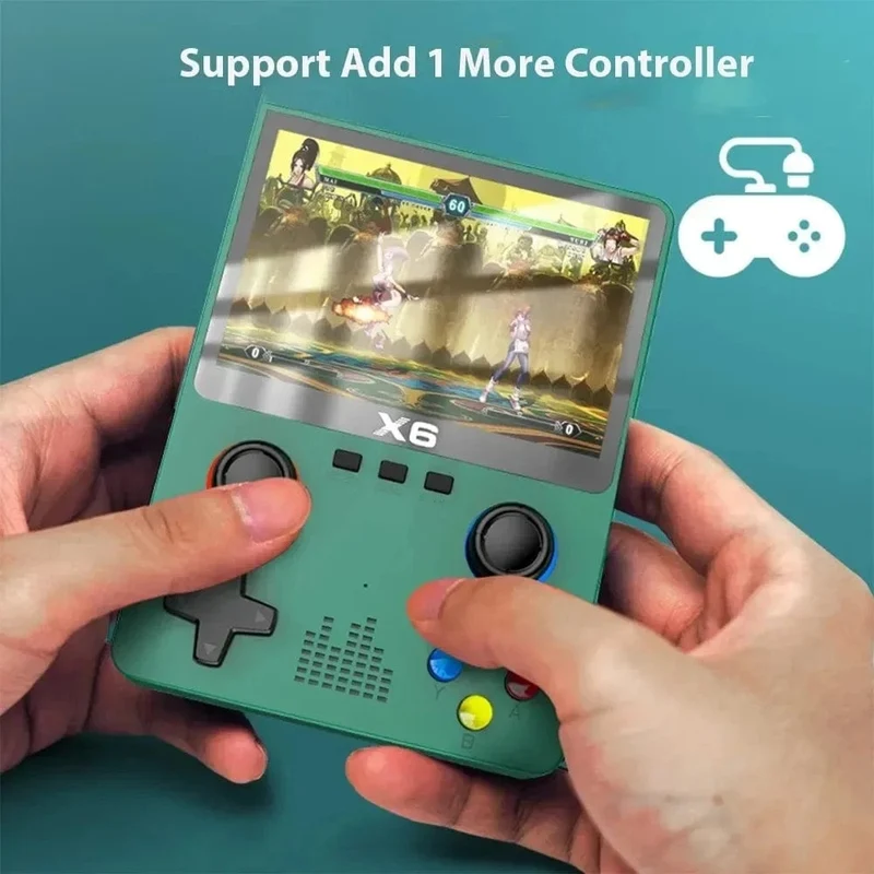 NEU X6 Spielkonsole Retro-Videospielkonsole 3.5-Zoll-IPS-Bildschirm Tragbarer Handheld-Spielspieler Klassische Spiele Kindergeschenke