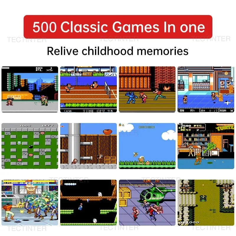 Tragbare Retro Mini-Videospielkonsole 8-Bit Handheld-Spiel-Player Eingebaute 500 Spiele AV Out Spielkonsole Gameboy videojuego