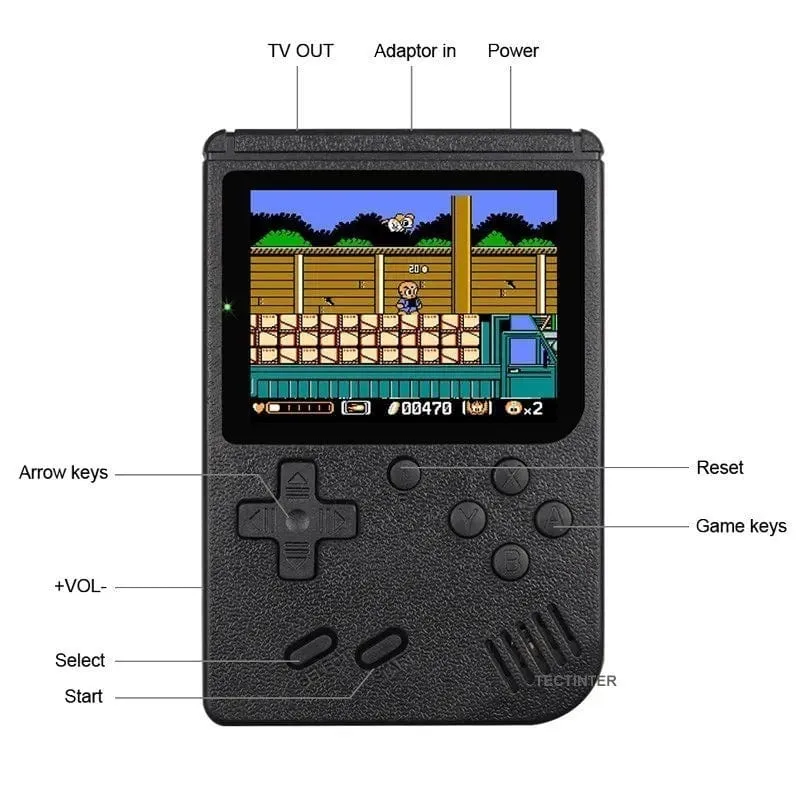 Tragbare Retro Mini-Videospielkonsole 8-Bit Handheld-Spiel-Player Eingebaute 500 Spiele AV Out Spielkonsole Gameboy videojuego