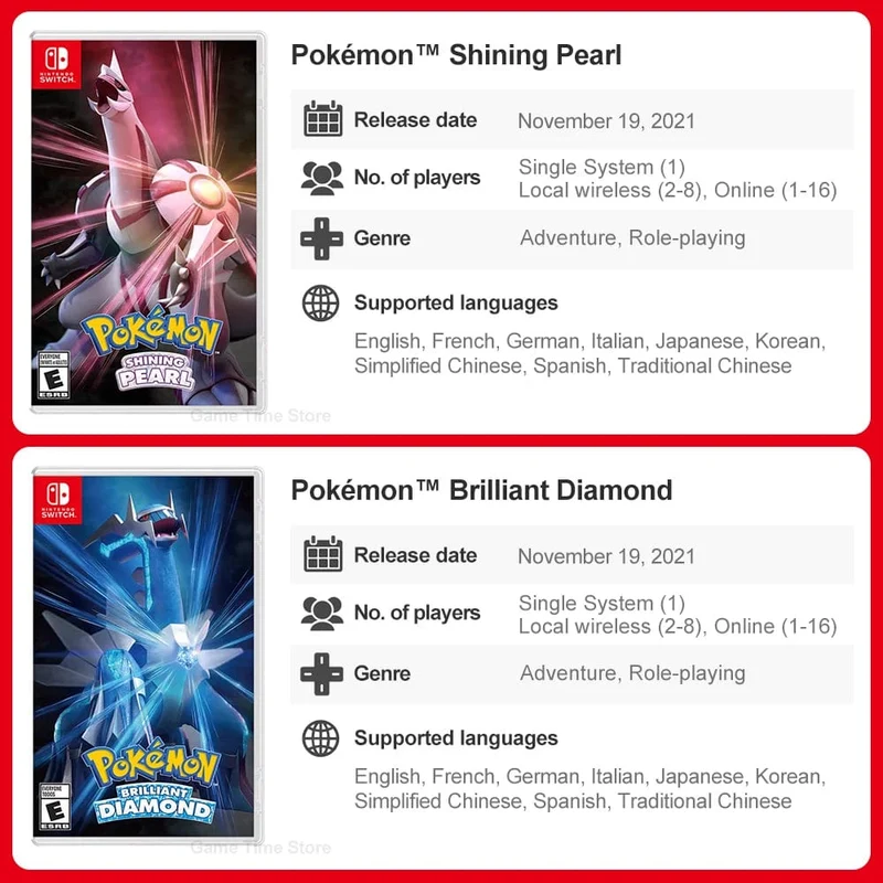 Pokémon Nintendo Switch Spiel Pokemon Perl Diamant Schwert Schild Pokémon Arceus Scharlach Violett Pikachu Lets Go Physische Spielkarte