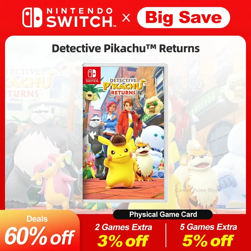 Detective Pikachu Returns Nintendo Switch-Spielangebote 100 % originale physische Spielkarte Einzelspieler-Abenteuergenre für Switch