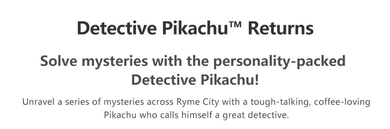 Detective Pikachu Returns Nintendo Switch-Spielangebote 100 % originale physische Spielkarte Einzelspieler-Abenteuergenre für Switch