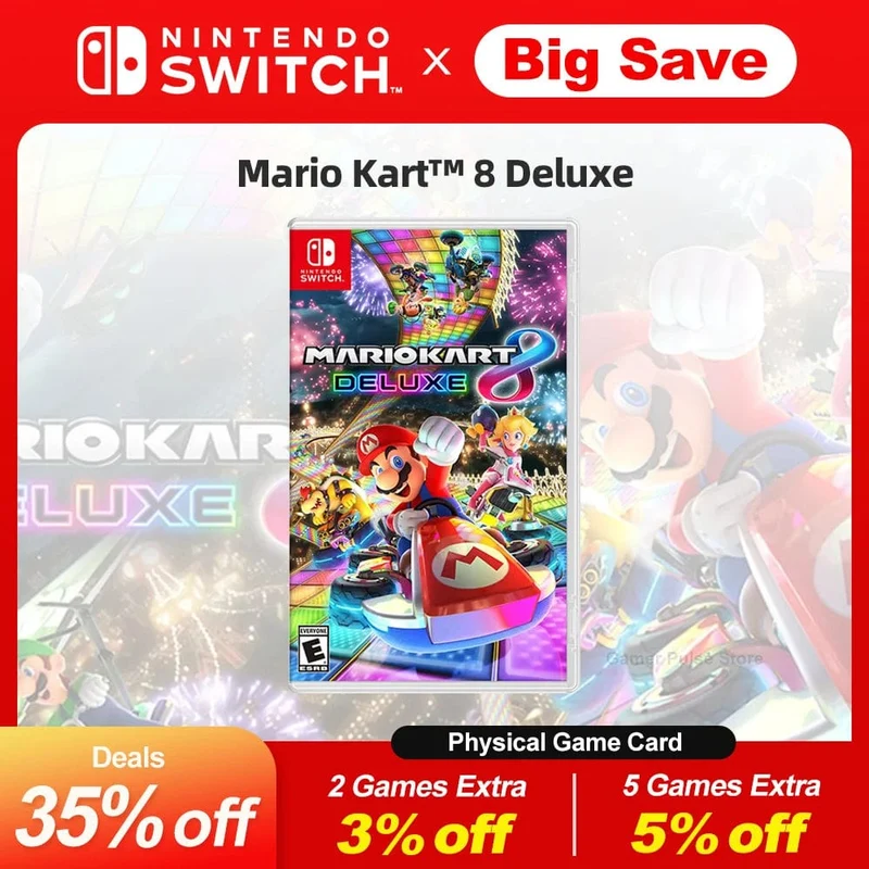Mario Kart 8 Deluxe Nintendo Switch-Spielangebote, 100 % offizielles Original, physische Spielkarte, Rennsport-Genre für Switch OLED Lite
